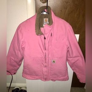 Bubblegum Pink Women’s Small Carhartt winter coat - Sherpa Lined #14806